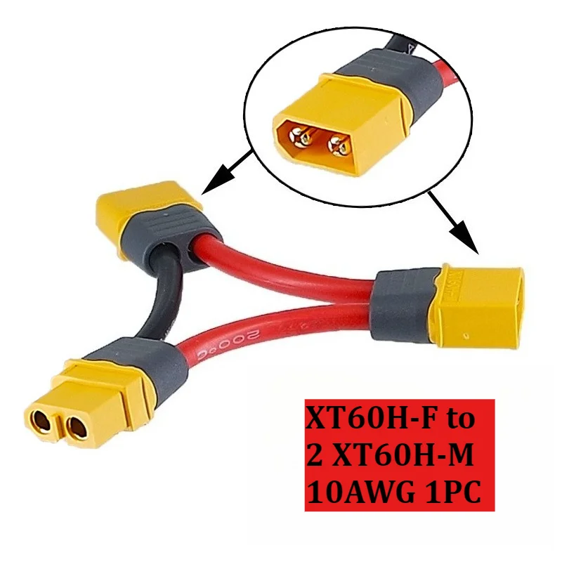 10/14AWG XT60 XT90 Series Harness 1 Female to 2 Male&1 Male to 2 Female Connector Cable for RC Model Parallel Boost Power Wire