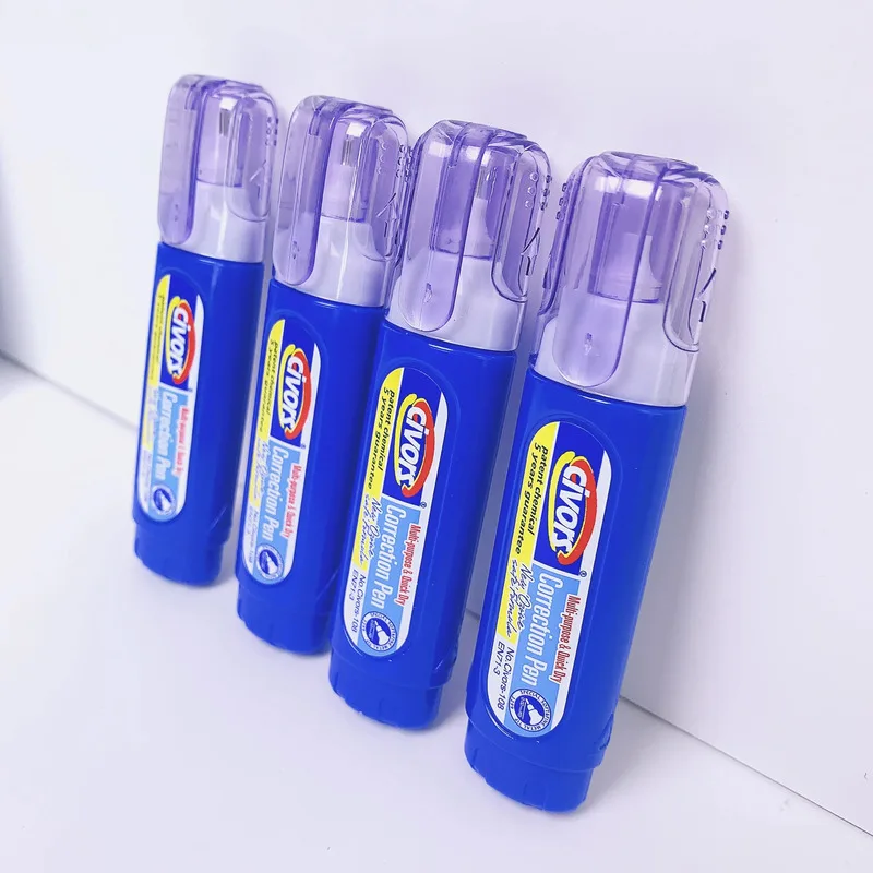 4 Pack Correction Fluid White Out Quick Drying Smudge Proof Non Toxic For Paper Office School Supplies