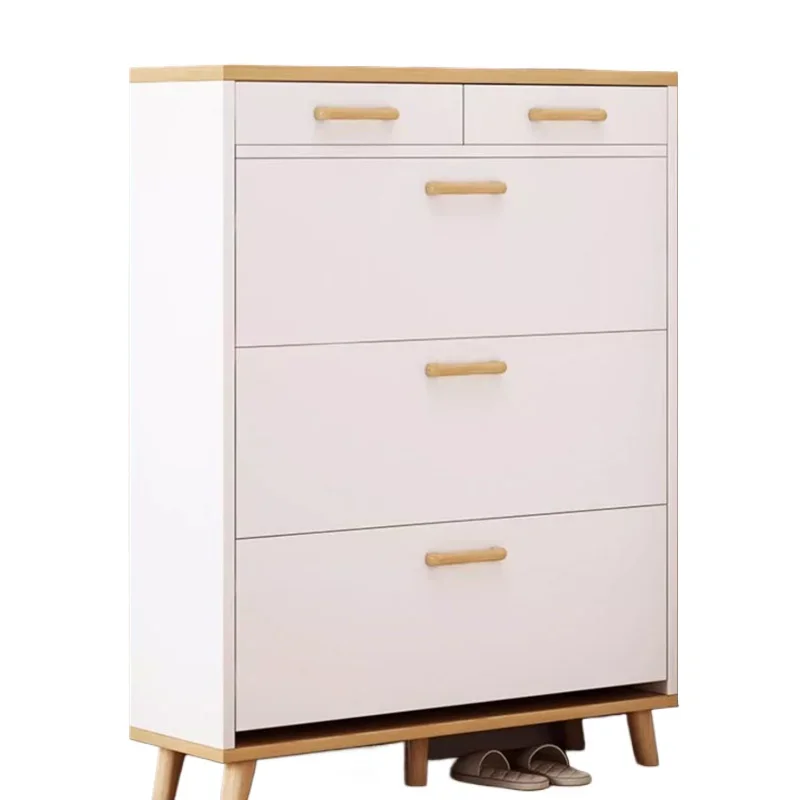 

Layered Ultra Thin Shoe Rack Entrance Indoor Modern Space Saving Shoe Rack White Wood Organizador Home Furniture