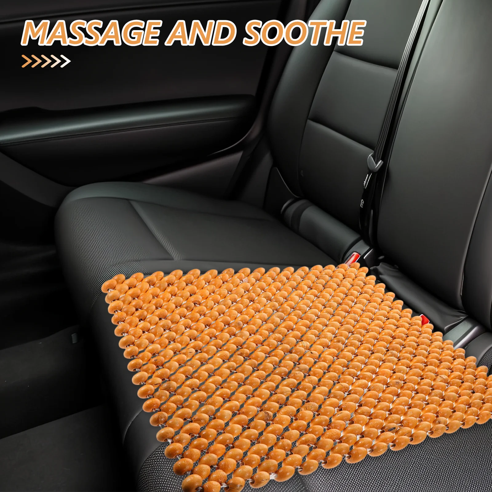 

Cooling Wood Bead Car Seats Cushion 44x44cm Ventilated Comfort Support Universal Fit for Trucks Office Chairs Summer Driving
