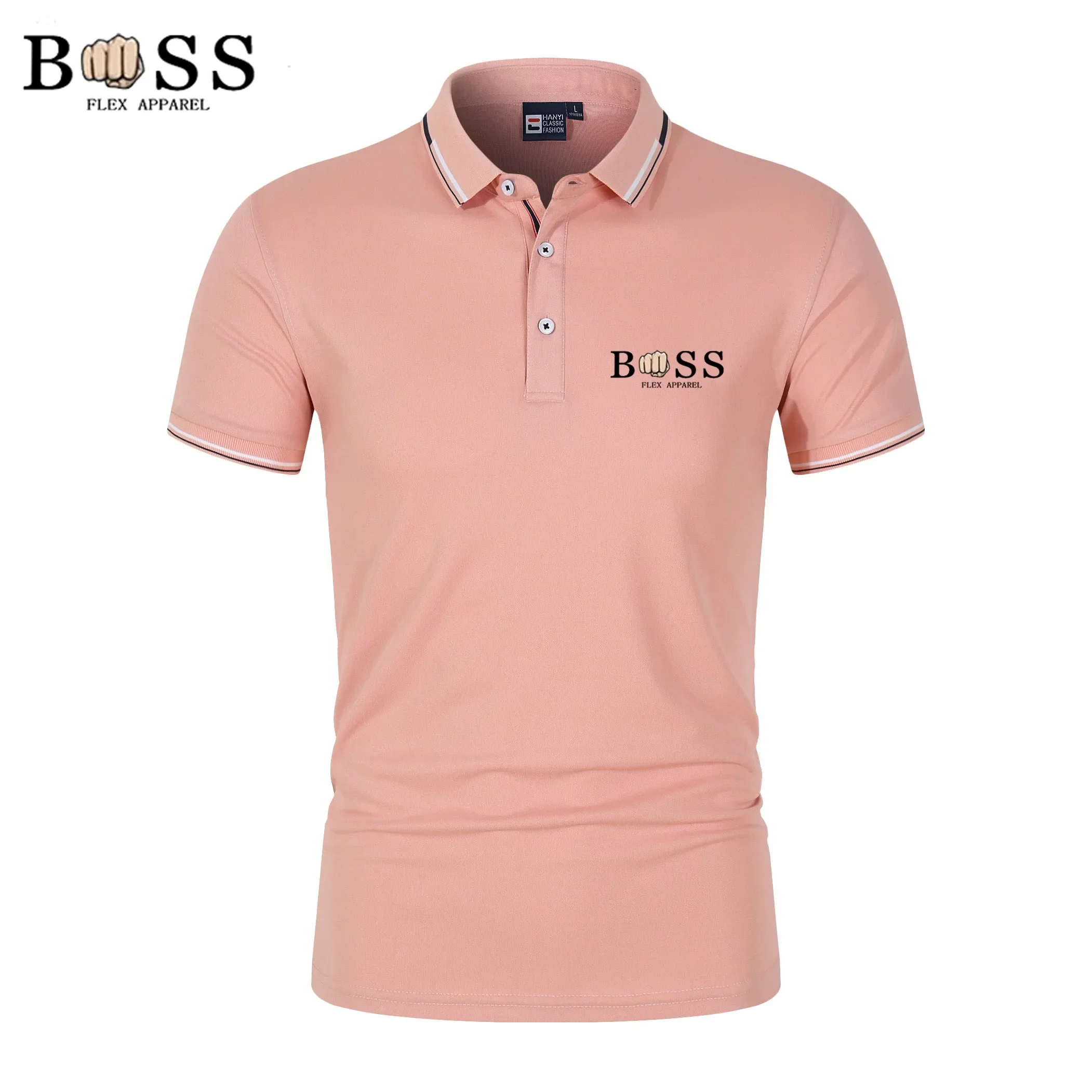 Polo de manga corta con solapa para hombre, camiseta informal de negocios a la moda, ajustada, de verano, novedad de 2024