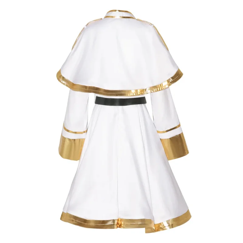 Freeze At The Funeral Frieze Anime Costume Cosplay Parrucca Halloween Natale Fantasia Strega Vestito bianco Elfo-orecchio Donne de disfraz PA428