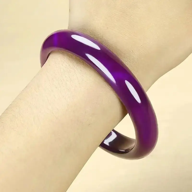 

Rose purple agate chalcedony bracelet narrow version women's jade