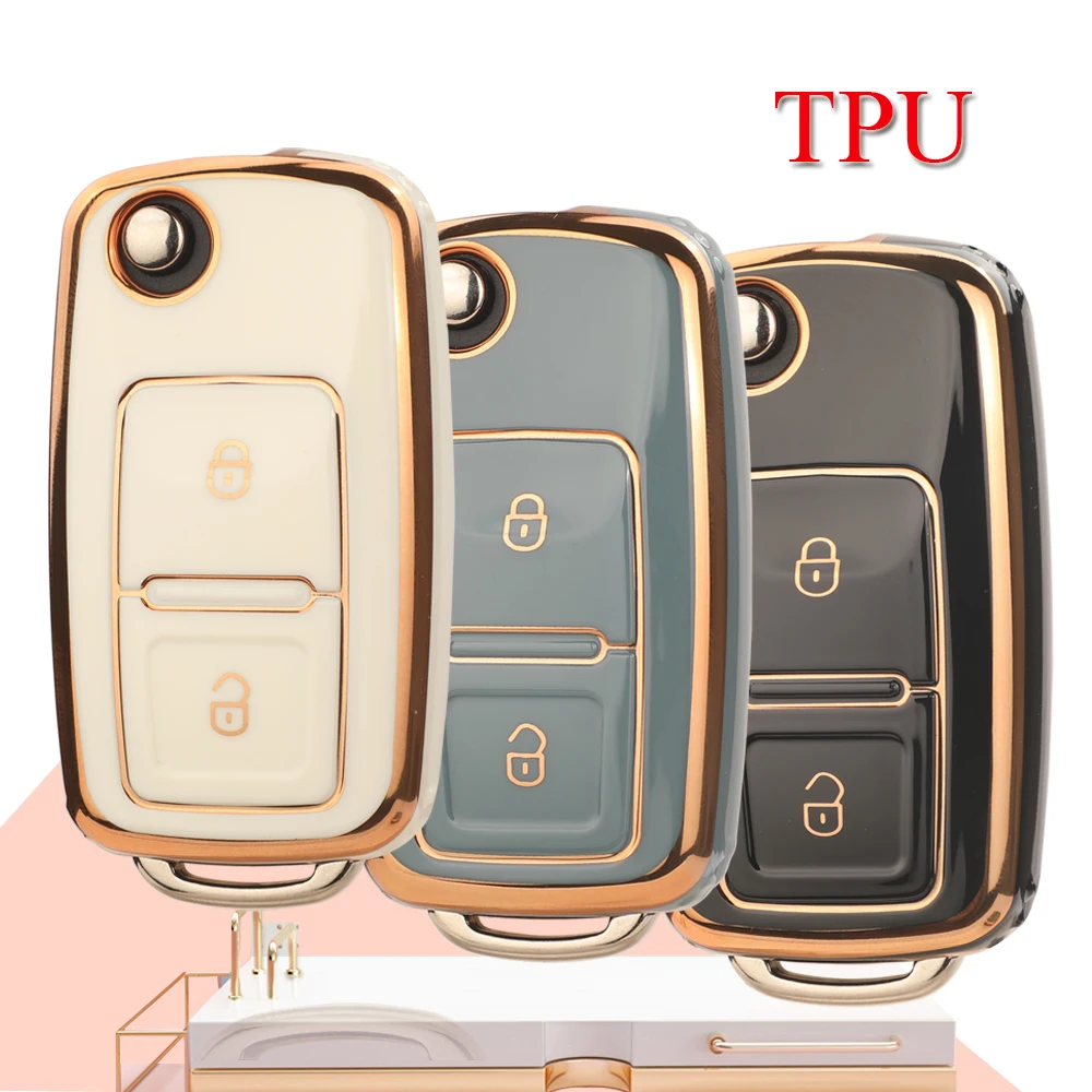 

jingyuqin 1/10pcs 2Button TPU Car Key Protective case Cover For VW MK4 Bora Golf 4 5 6 Jetta Passat Polo Bora Touran Skoda Seat