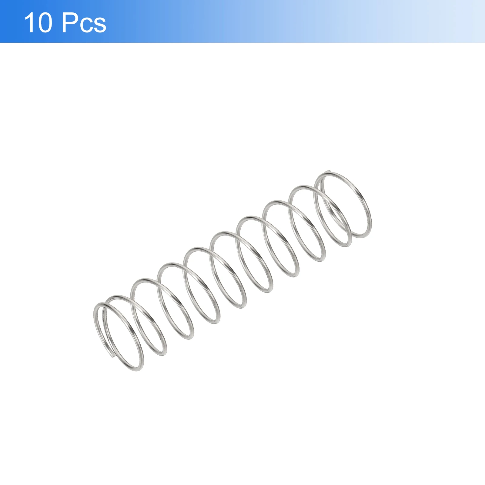 10Pcs Compression Springs 304 Stainless Steel Extension Spring Ballpoint Pen Pressure Springs for Shop Home Repairs Silver