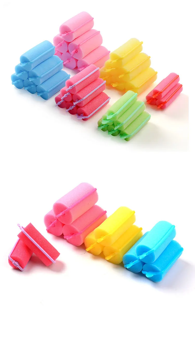6-14pcs Soft Sponge Foam Cushion Hair Rollers Curlers Hair Salon Barber DIY Curls Hairdressing Kit DIY Home Hair Styling Tools view 2