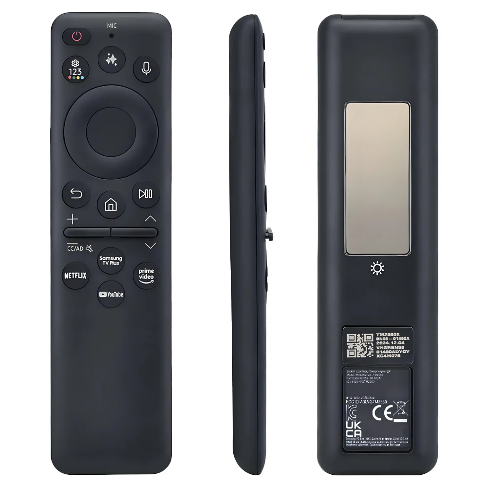 Zapasowy pilot zdalnego sterowania BN59-01480A, obsługujący sterowanie głosowe, kompatybilny z telewizorami Samsung, model z możliwością ładowania energią słoneczną. — zdjęcie produktu 5