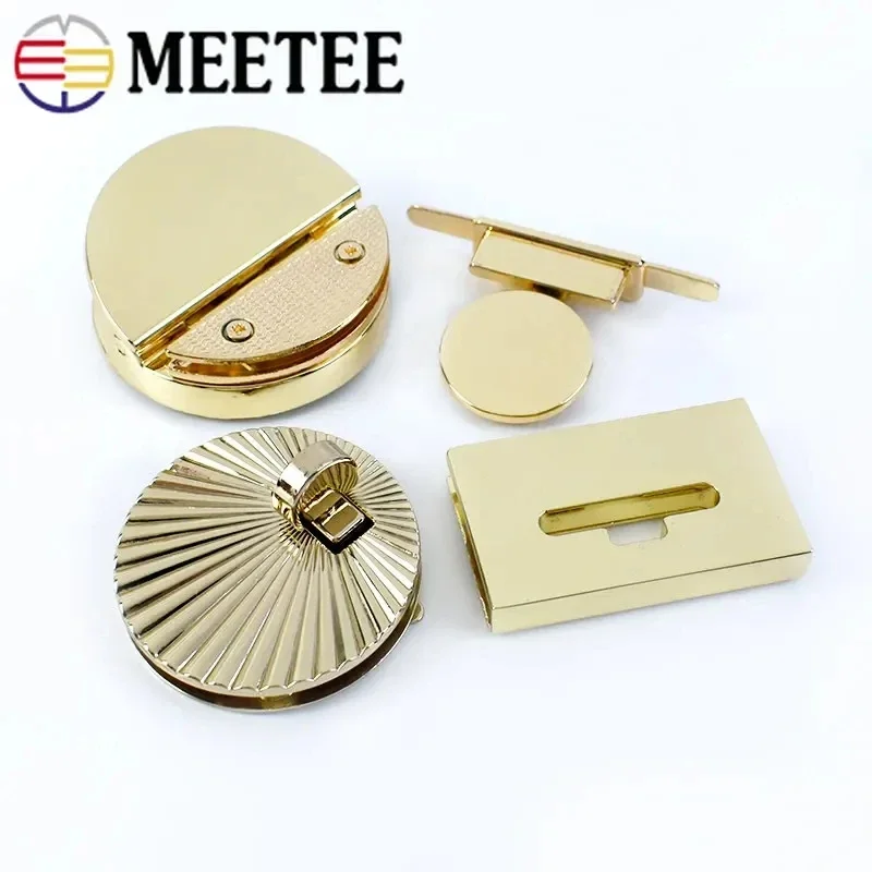 Meetee 1Pc Metal Bag Turn Lock Decoration Twist Buckles Handbag Purse Closure Clasps DIY Hardware Replace Accessories