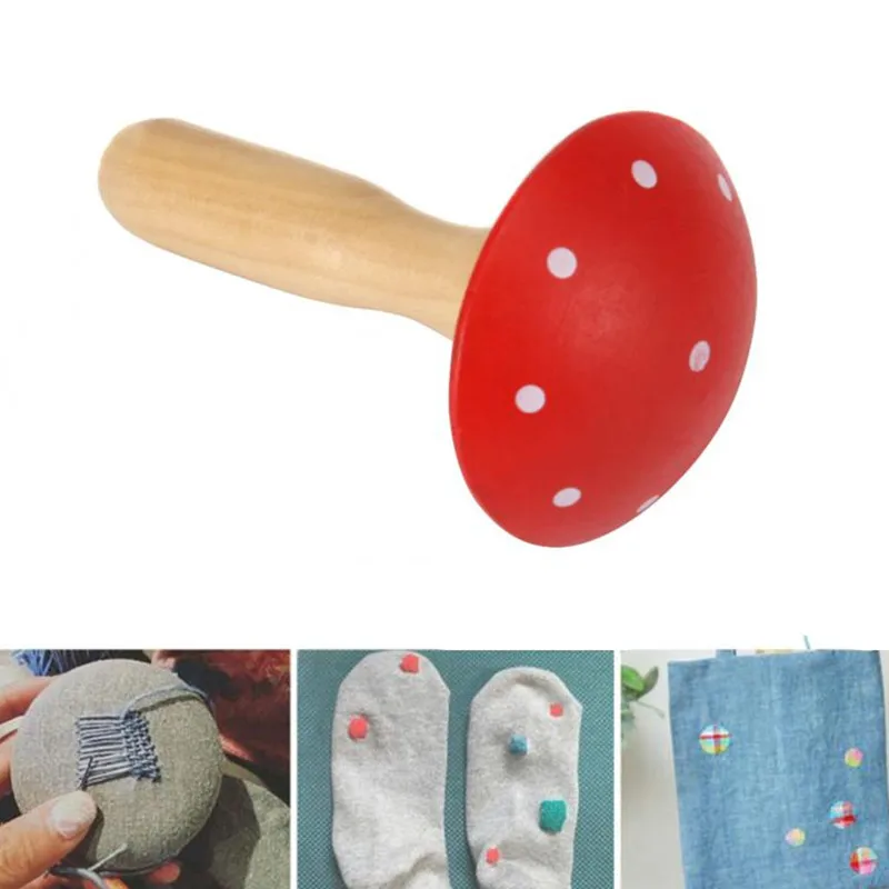 Wooden DIY Darning Mushroom Patching Tool Pants Clothes Socks Sewing Mending Needle Darner Patch Clothes Sewing Thread Tool