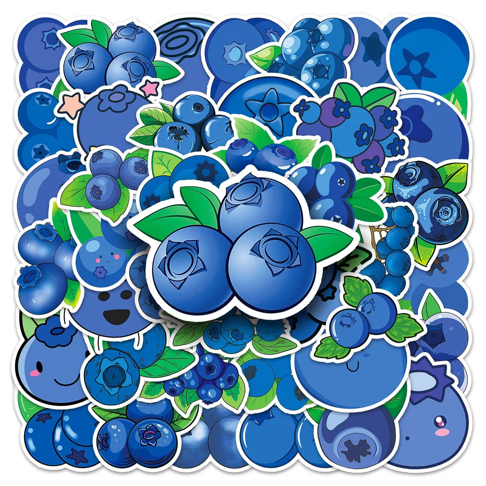 50pcs Blueberry Stickers For Wall Phonecase Laptop Notebook Guitar Waterproof Sticker