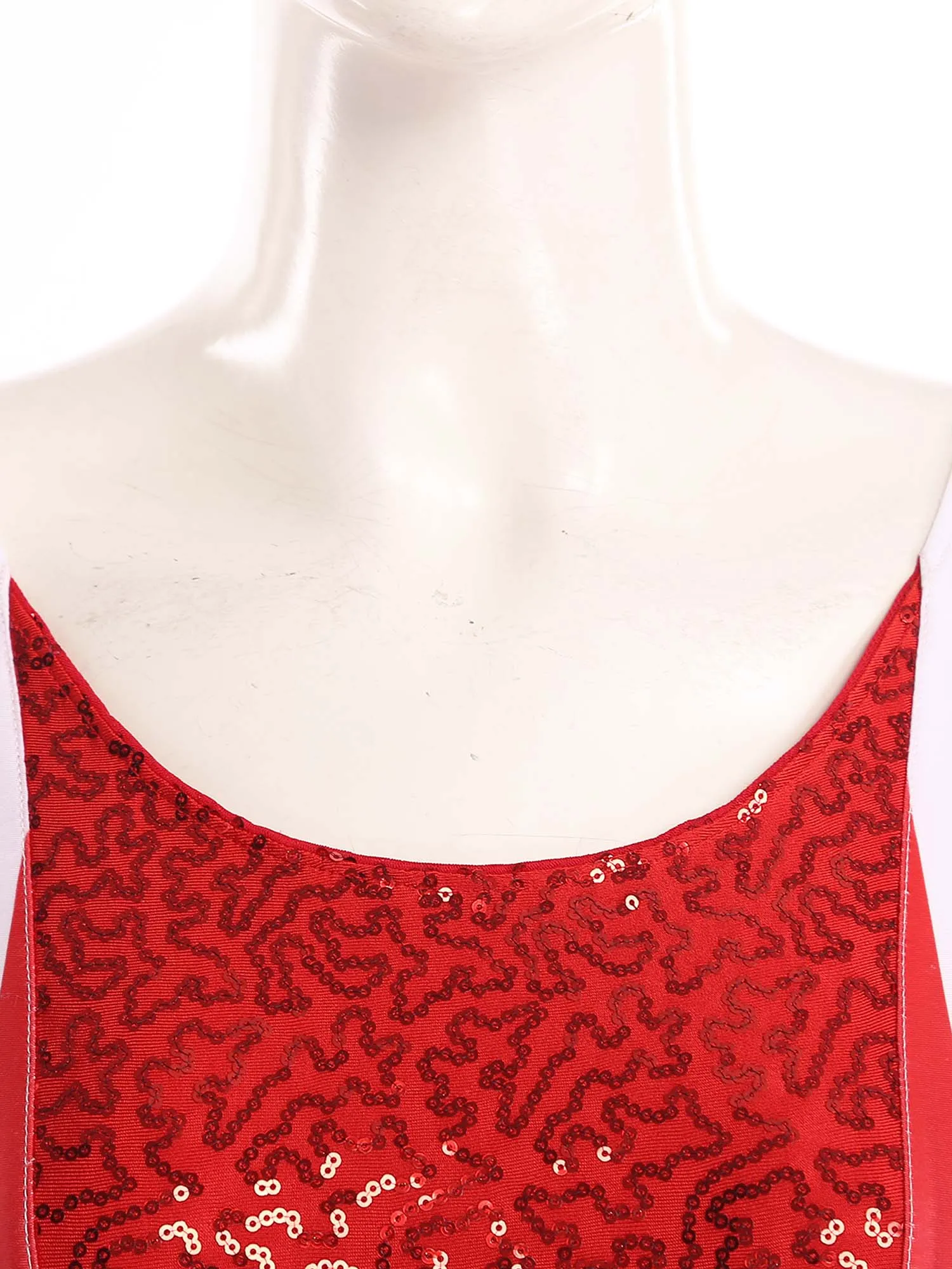 فستان نسائي قصب حلوى عيد الميلاد بأكمام طويلة مزين بالترتر فستان توتو مخطط لمهرجان العطلات وحفلات رأس السنة الجديدة #4