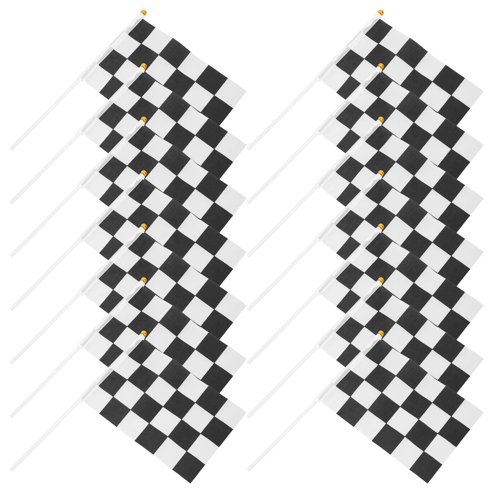 

50 Pcs Mini Racing Flags 21cmx30cm Black White Polyester Cake Toppers Centerpiece Decor Sports Party Favors Checkered