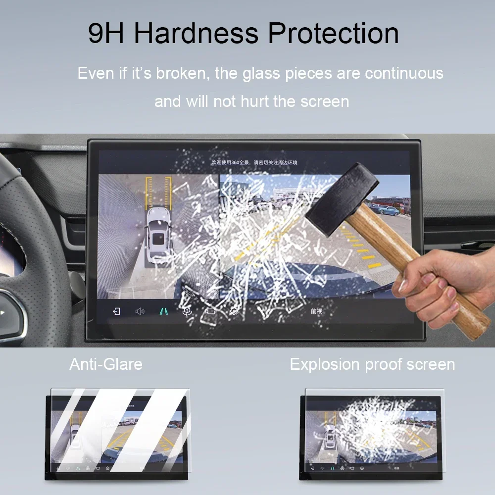 ل LYNK & CO 03 2023-2025 شاشة LCD للسيارة مضادة لبصمات الأصابع وهج 9H الزجاج المقسى سيارة الملاحة واقي للشاشة فيلم مجددة #3