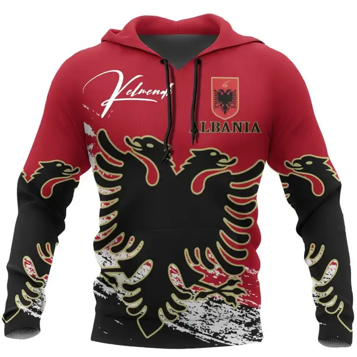 

Men Women Hoodies ALBANIA Flag Albanian Country Map Hoodie Pullover Thick Hip Hop Hooded Sweatshirt Unisex Albania Zip Hoodie