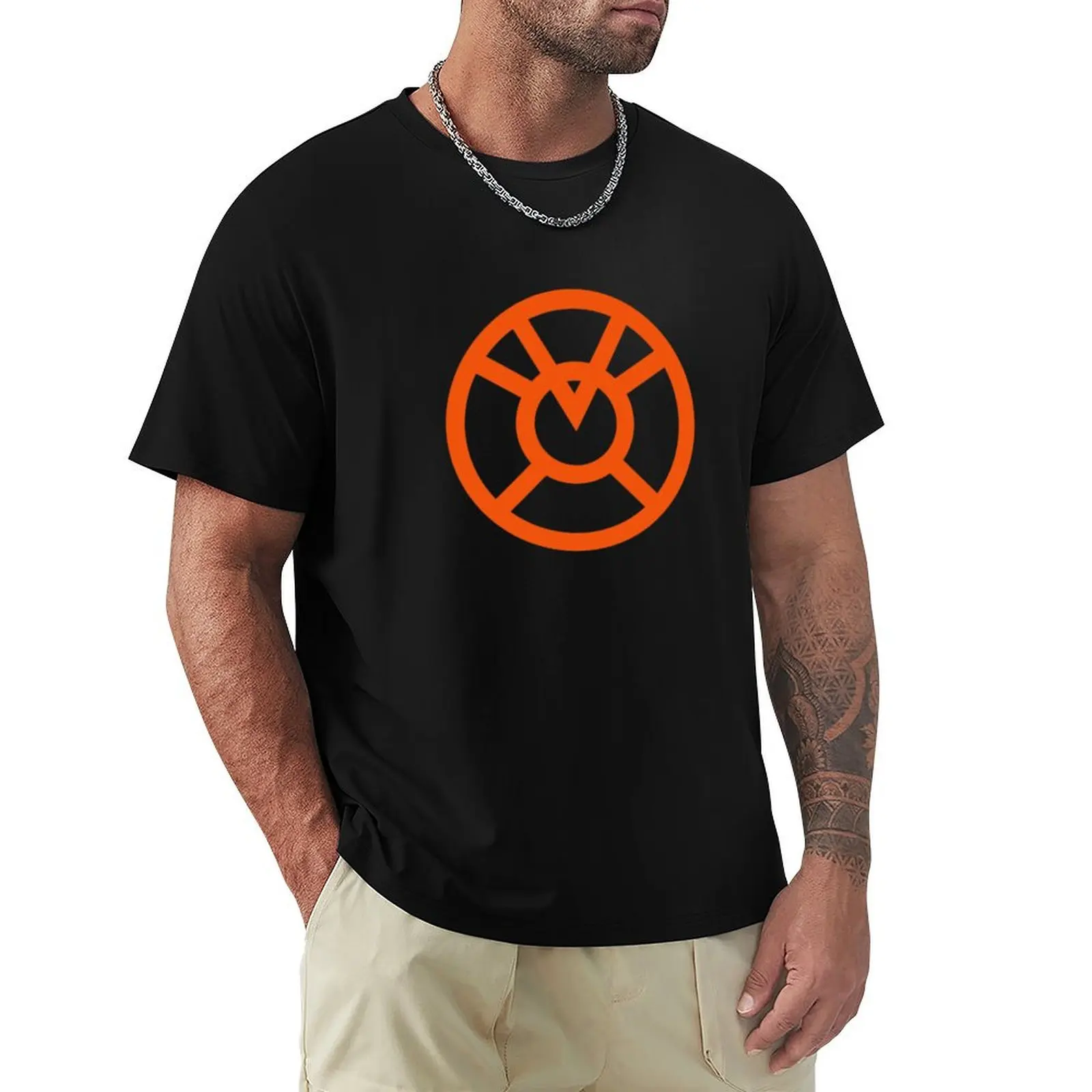Футболка Orange Lantern Corps с классическим принтом и коротким рукавом
