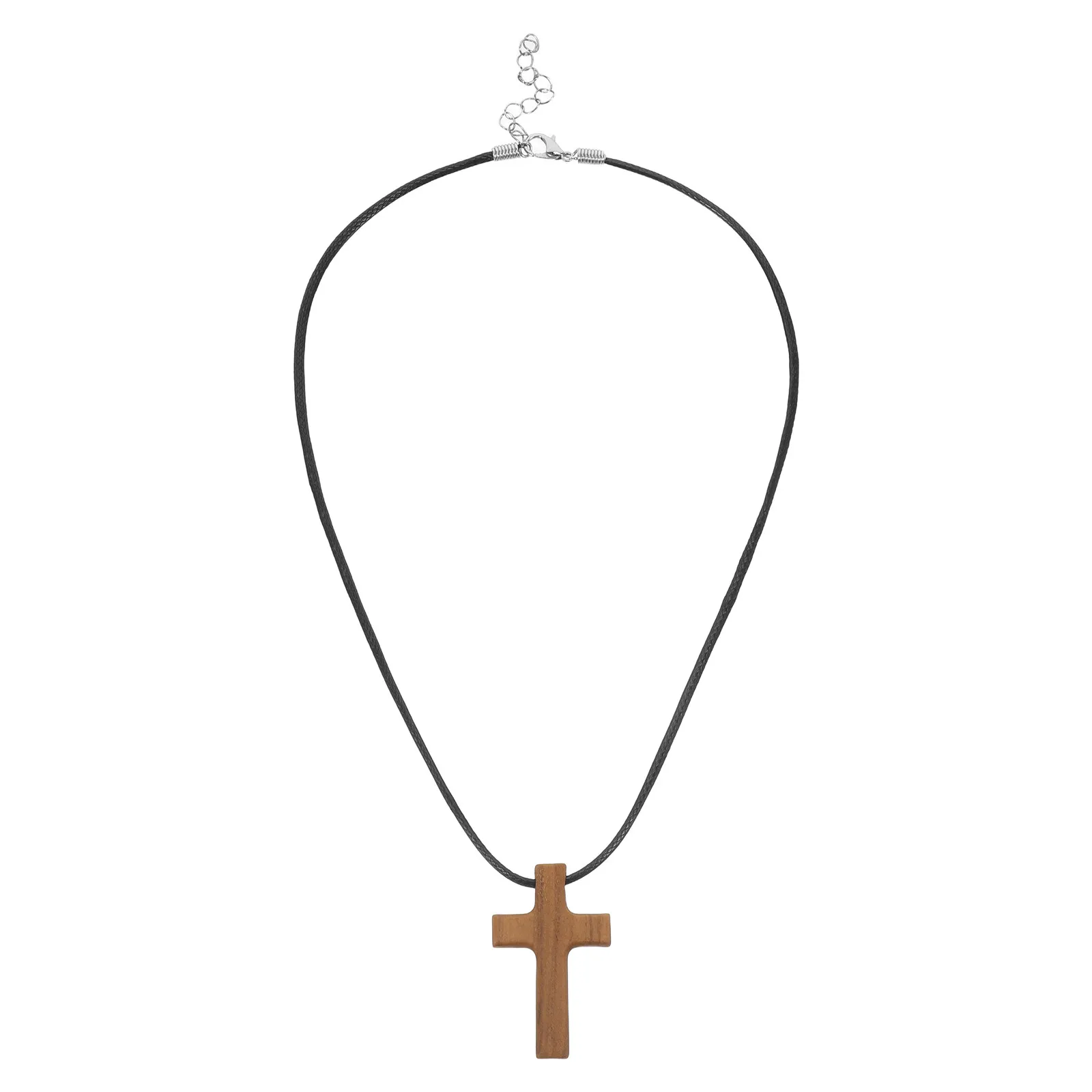

Trendy Wooden Religious Faith Pendant Natural Wood Carved Unisex Jewelry Christian Symbol Fashionable Wear