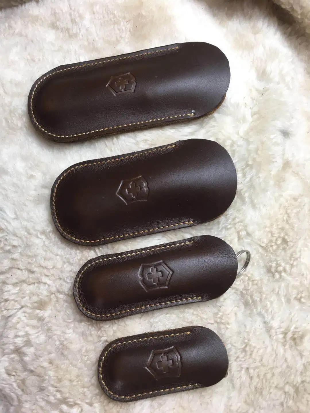 Hand-stitched Knife Case Genuine Leather Scabbard Cover For 58mm 84mm 91mm 111mm Folding Tool Knife Storage Case Shell