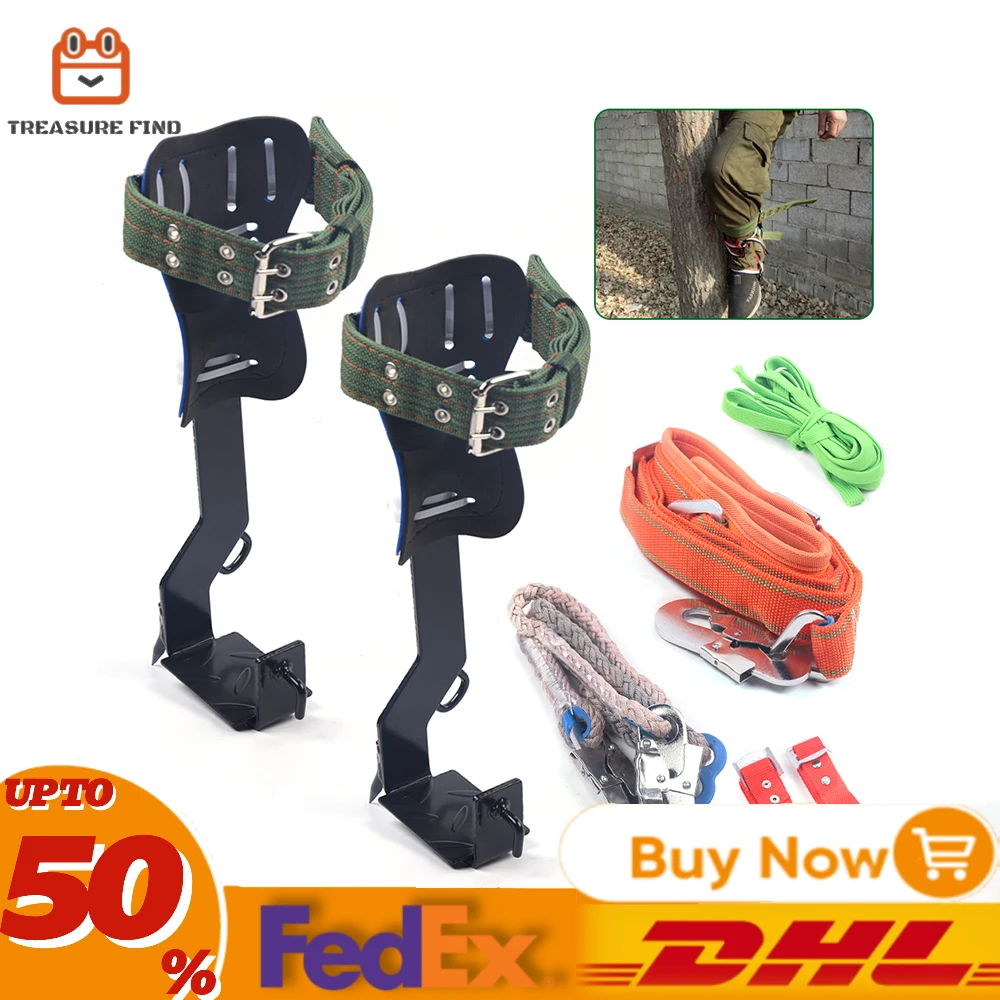 

Portable Climbing Tool Kit For Tree Pole Climbing Outdoor Fruit Pick With Safety Belt Straps, Adjustable Lanyard Carabiner