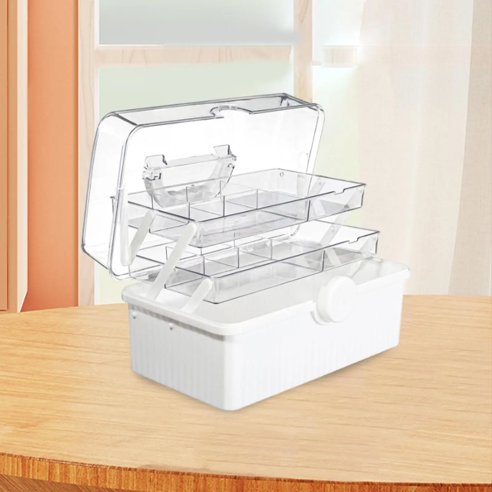 Portable Medicine Box Portable Handle Large Capacity Organizer Medical Box Carrying Case for Sewing Arts Crafts Cosmetic Office