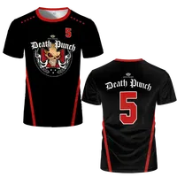 5FDP Five Finger Death Punch Skull T-shirt 3D printed casual short sleeved round neck T-shirt men's and women's plus size top
