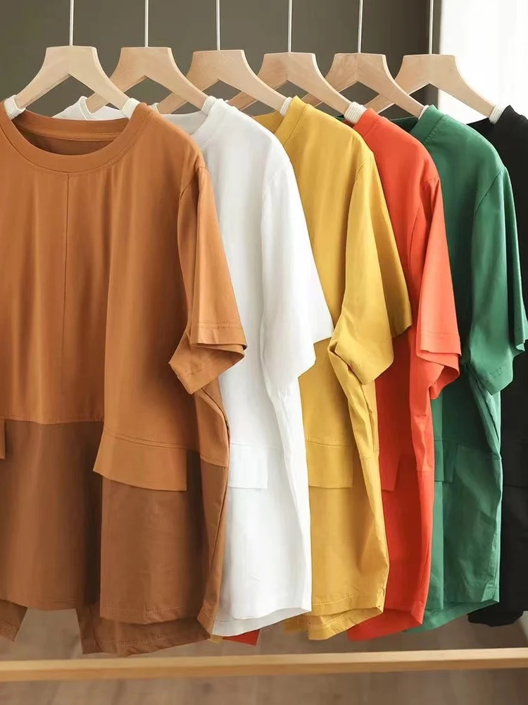 بلوزة صيفية للتخسيس قابلة للتنحيف للأمهات في منتصف العمر بالإضافة إلى حجم فضفاض ort Sve تي شيرت متعدد الاستخدامات من القطن... #3