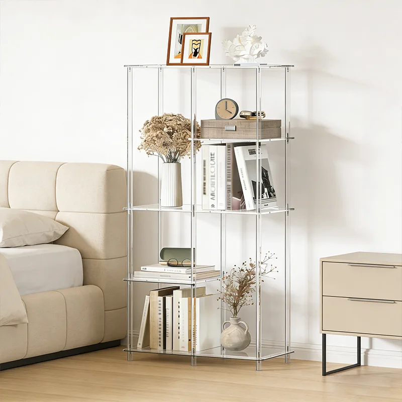 Acrylic transparent living room small side table bedroom bedside small space coffee table multi-layer