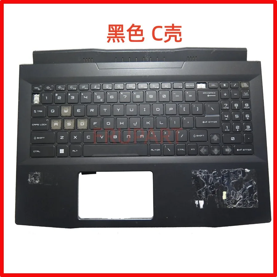 For use, MSI Katana 15 B13V MS-1585 Notebook Case C Case Black US Keyboard with Zone 4 RGB Backlight without Touchpad