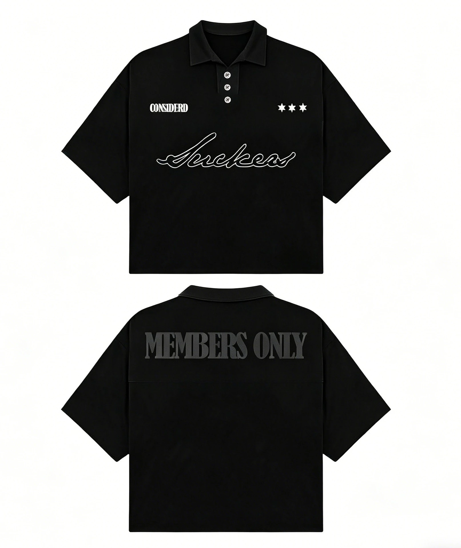 Street Fashion England - Herren Schwarze Poloshirts Kurzarm Streetwear Y2K