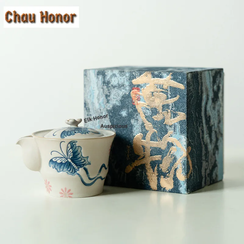 

130 мл ручная роспись бабочка ромашка чайник ручной работы чайник чайник для заваривания чая с фильтром аксессуары украшения