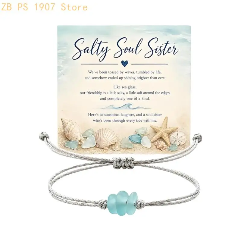 Everyday Bead Bracelet with Braided Cord Build and Sliding Knot Fit 55KA