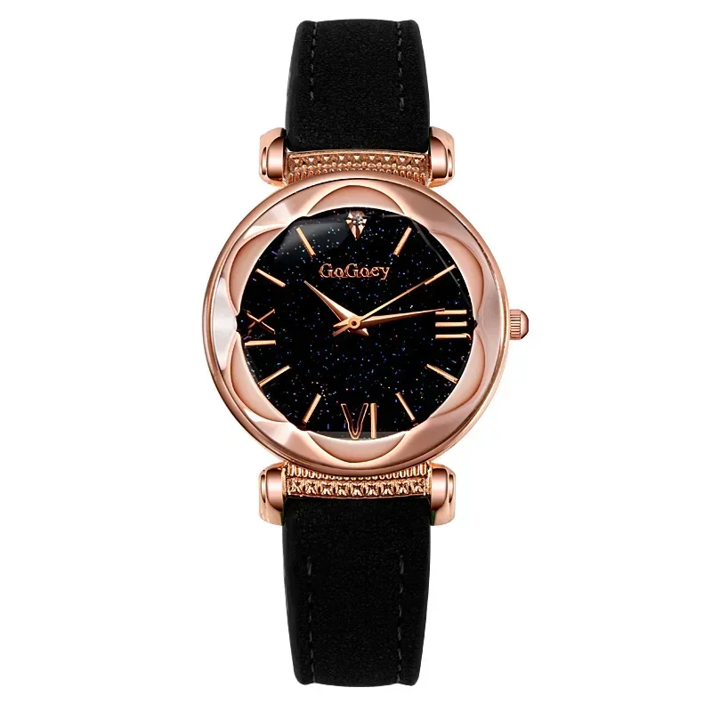 Luxury Star Sky Gold Pink Watch for Women Leisure Fashion Trend Frosted Belt Vintage Ladies Quartz Wristwatch Clock Часы 시계