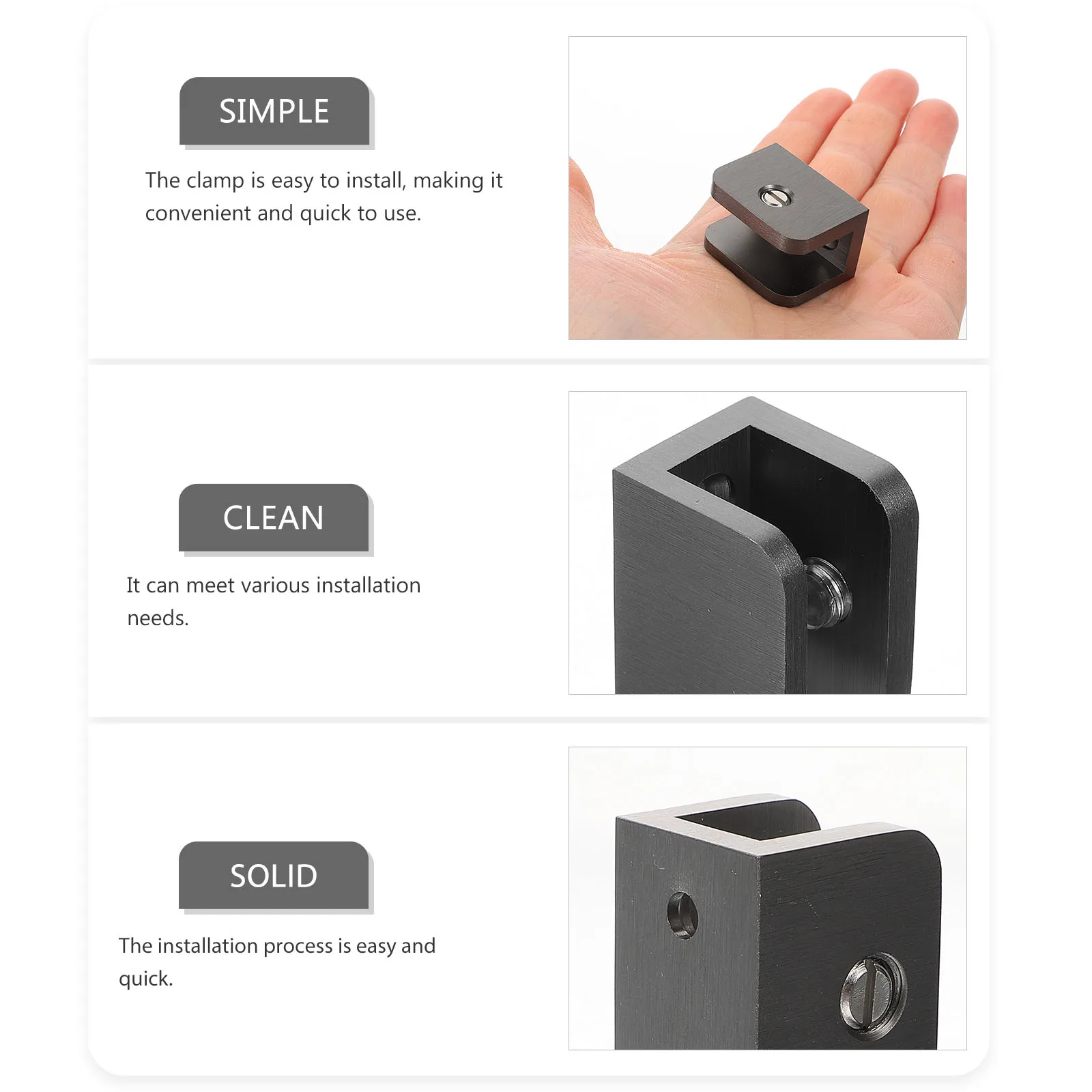 

Shelf Bracket Securing Clip Mirror Hanger Retainer Clips Shower Door Hardware Layer Board Clamp Glass Clamp Glass Railing Mirror