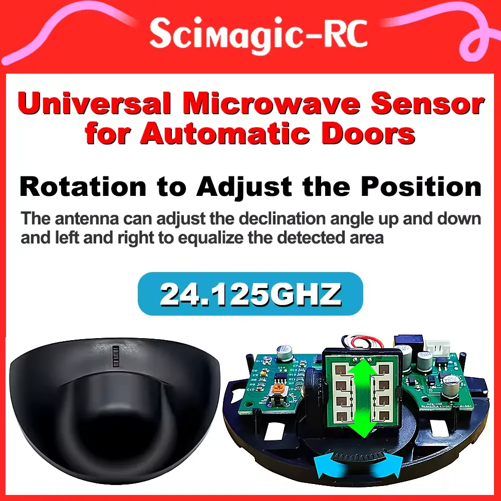 Rotatable to Change Angle 24.125GHz Wired Microwave Motion Sensor for Elevator or Company,upermarket,Automatic Door System