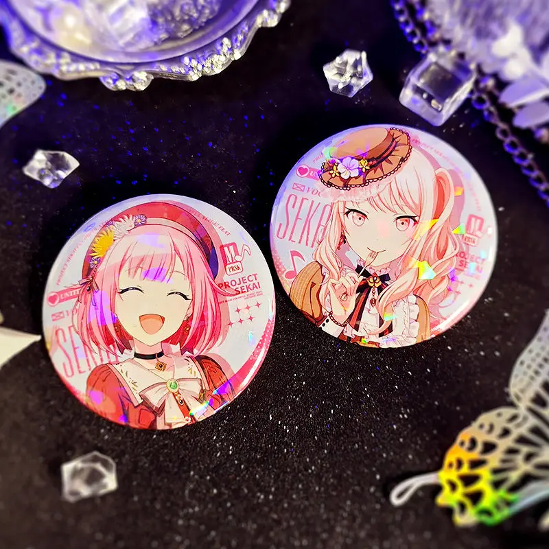 Project Sekai Colorful Stage Brooch Shinonome Akito Brooches for Woman Kamishiro Rui Metal Accesorios Tenma Tsukasa Badge Pins