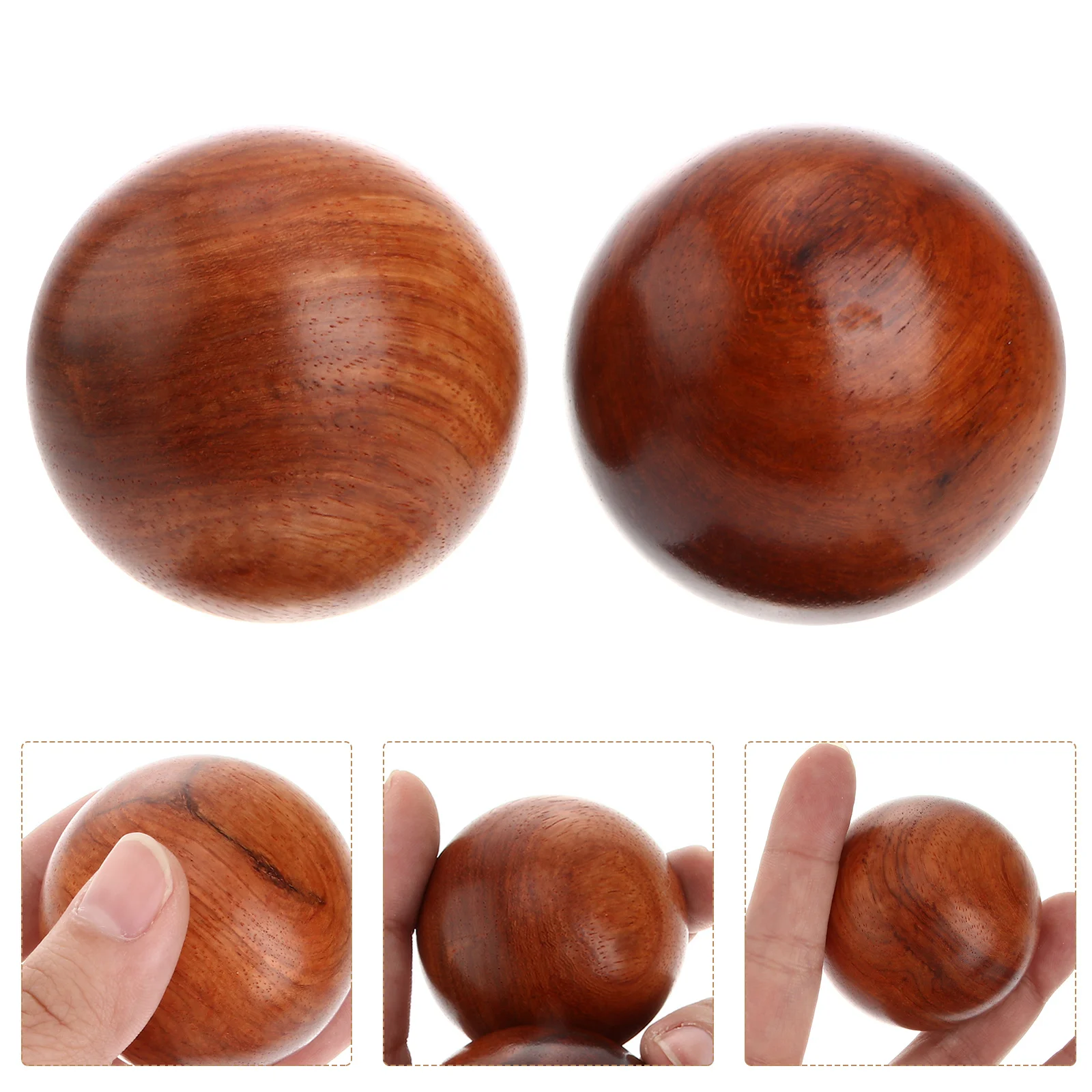 2Pcs Wooden Hand Massage Balls Rolling Hand Massagers Hand Acupoint Massagers Fragrant Wood Hand Play Ball Hand Training