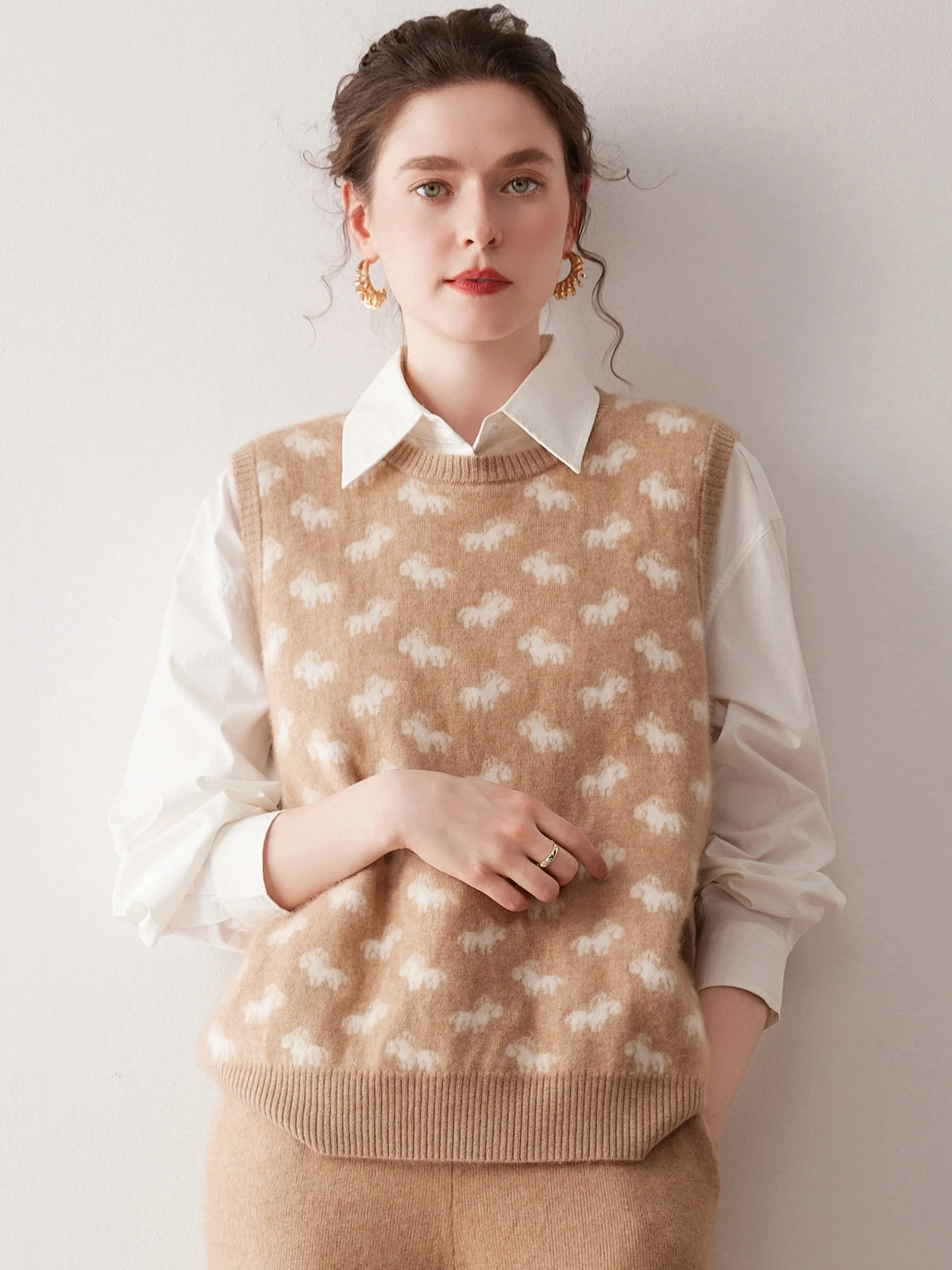 Gilet Camere tricoté rond Ne Svel pour femmes, ouvertures d'œuf, vêtements d'extérieur chauds, confortables, amples, pour les déplacements