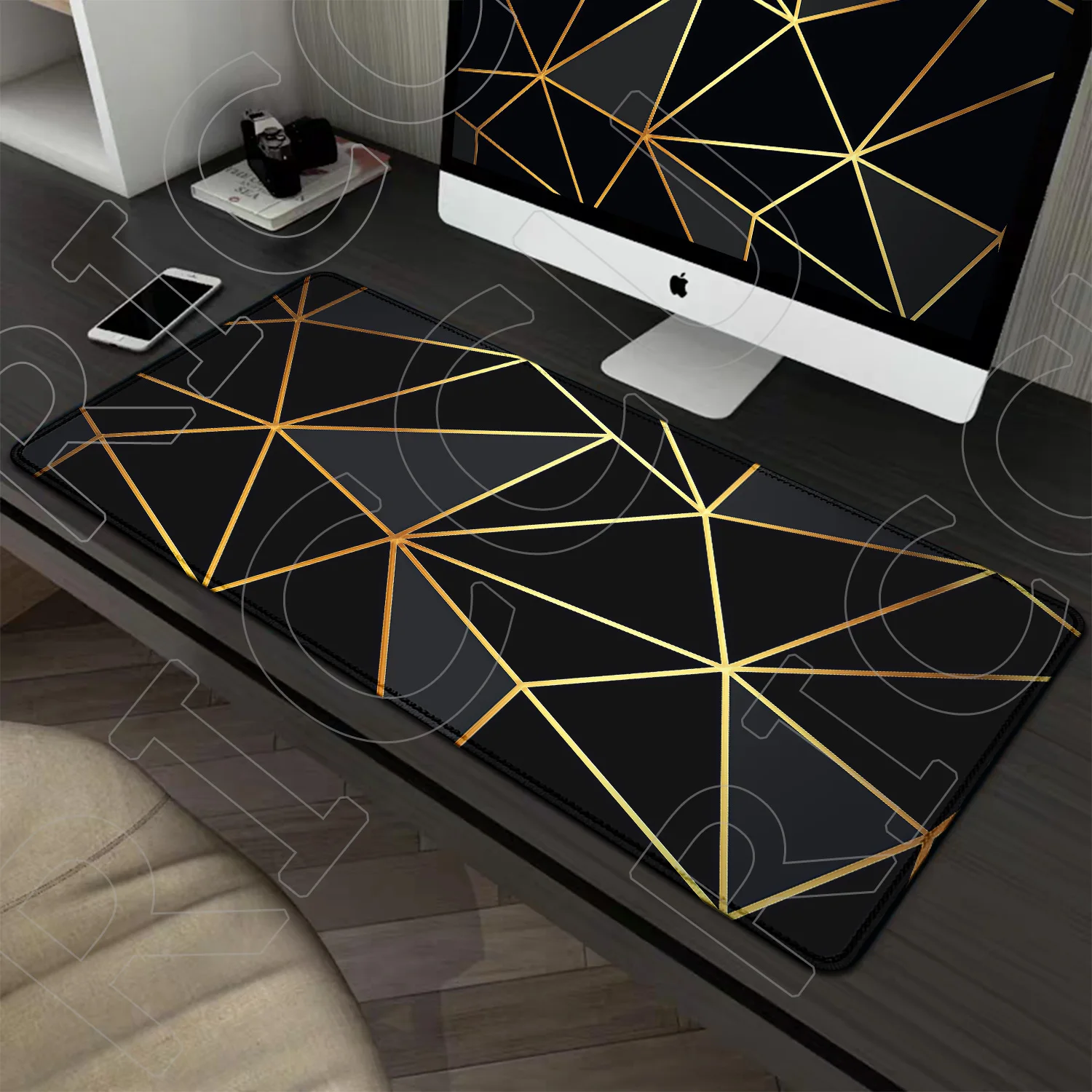 HD-Druck, geometrisches Mauspad mit Prisma-Motiv, personalisierte Kunst, Gamer-Mauspad, XXL-Teppich, rutschfeste Computertischmatte, Mauspad