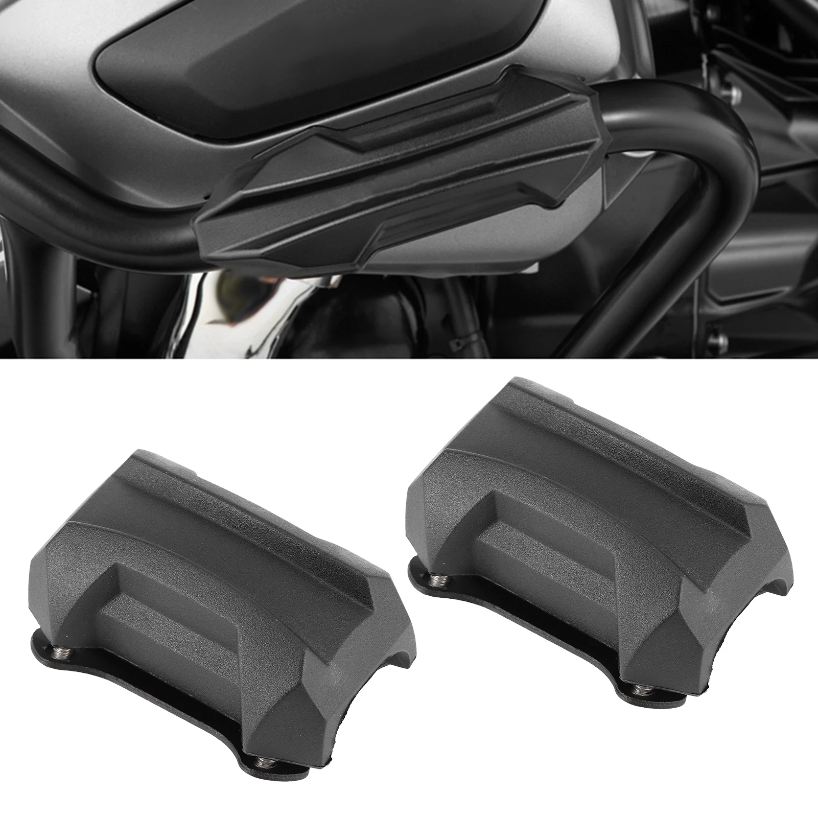 25mm/1in Motorcycle Bumper Guard Anti Drop Rubber Protector Universal Fit for R1200GS R1250GS F800GS