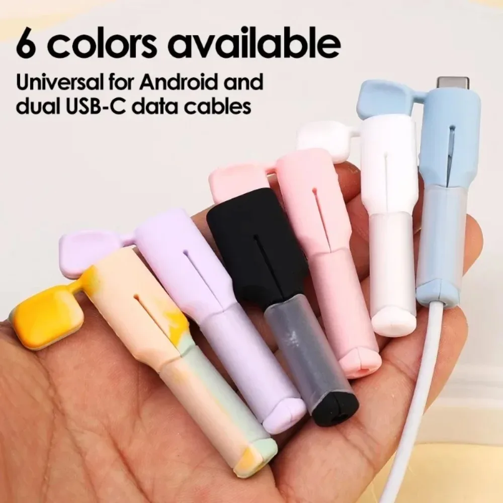 Soft USB Type C Charging Cable Saver Sleeve Data Line Cord Protector Silicone Protective Cover Cap For iPhone Xiaomi Huawei OPPO