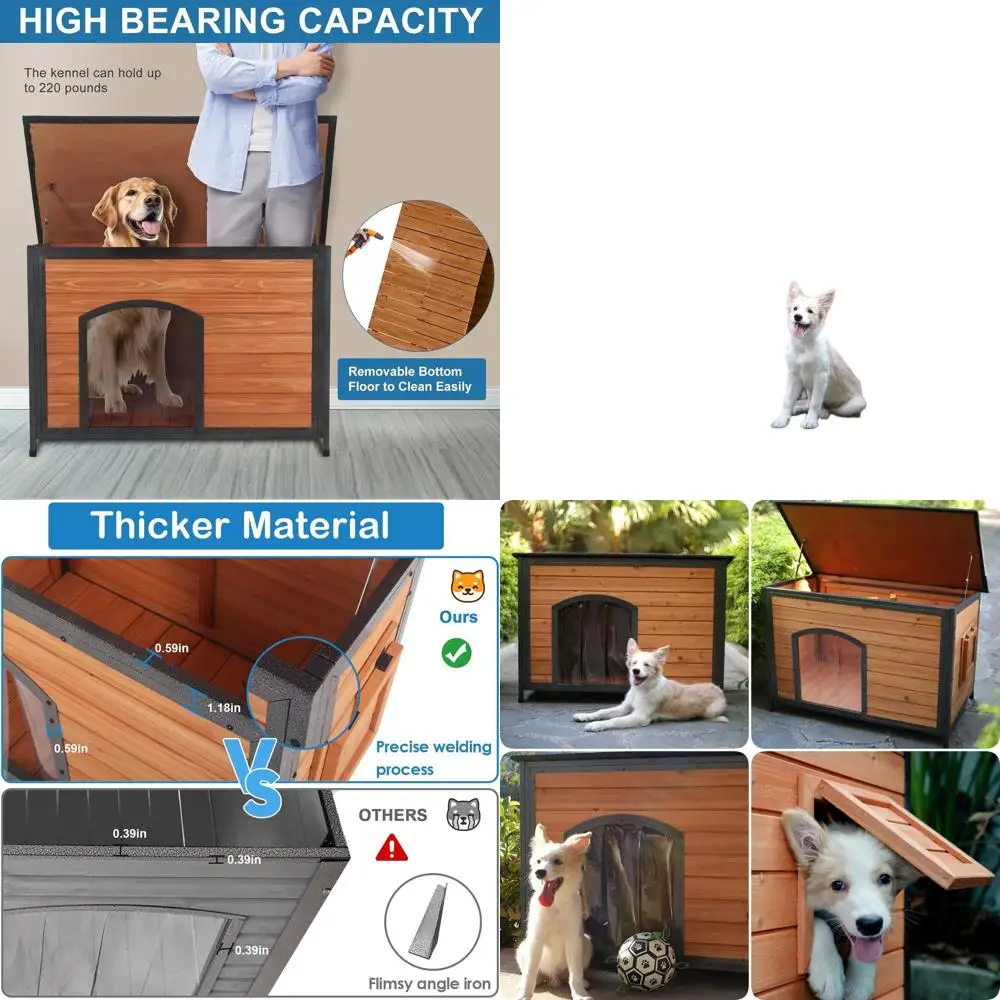 

Прочная уличная будка для собак мелких и средних пород с металлической защитой от перегрызания и приподнятой конструкцией