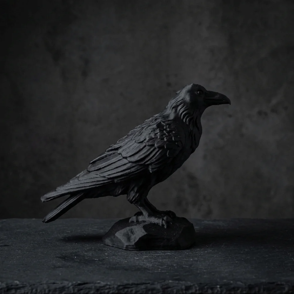 Creative Gothic Style Crow Statue Crafts 3D Printed Home Decoration Crow Ornaments Raven Prop Bird Ornaments Craft Farm