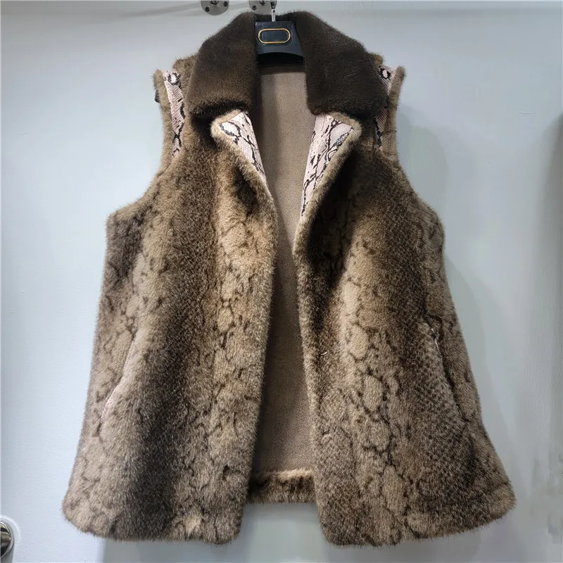 

Clothland Women Vintage Snake Print Waistcoat Hidden Button Pocker Sleeveless Vest Jacket Outwear Coats Mujer MA183