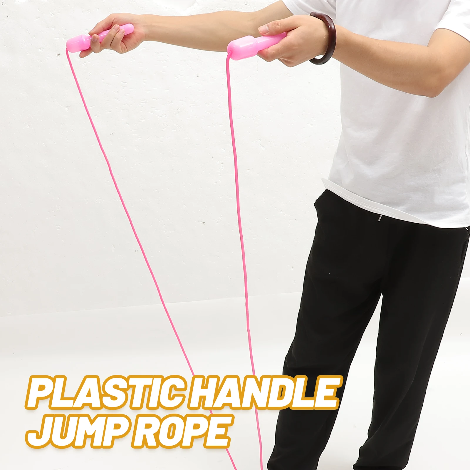 

10Pcs Adjustable Skip Rope Plastic Handle Jump Rope Fitness Equipment for Cardiovascular Respiratory Nervous System
