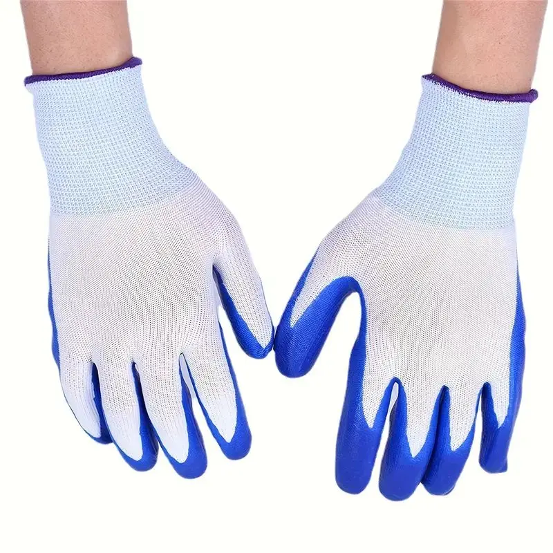 12 Pairs Thin Latex Non-slip Wear-resistant Work Gloves, Rubber Dip Glue Rubber Skin Thickened Thin Gloves, Labor Protection image 4