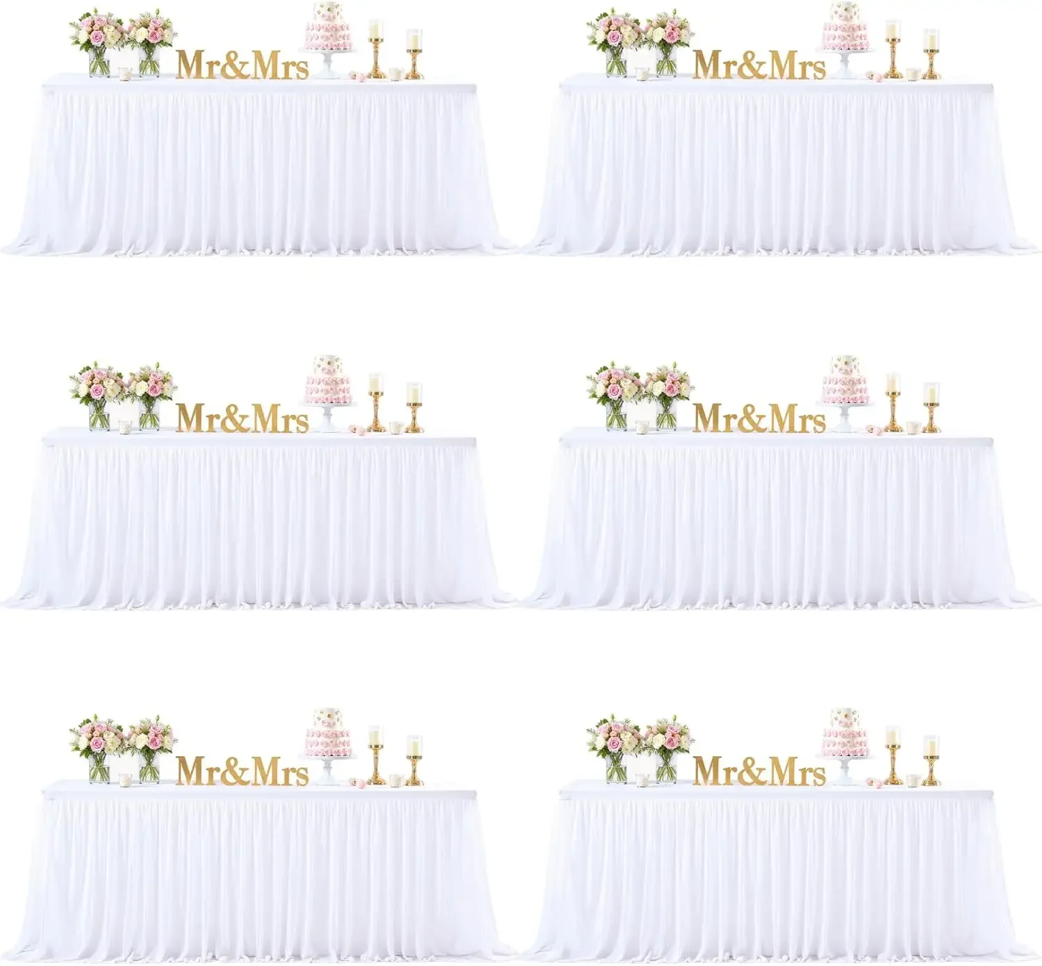 White Table Cloth 6 Foot Rectangle Spandex Table Covers 6ft Fitted Tulle Tablecloth Rectangular Desk Skirt Stretch Table Cloths