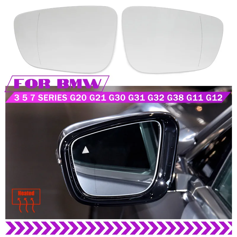 

Left Right Heated Blind Spot Warning Wing Rear Mirror Glass for BMW 3 Series G20 G21 5 Series G30 G31 G32 G38 7 Series G11 G12