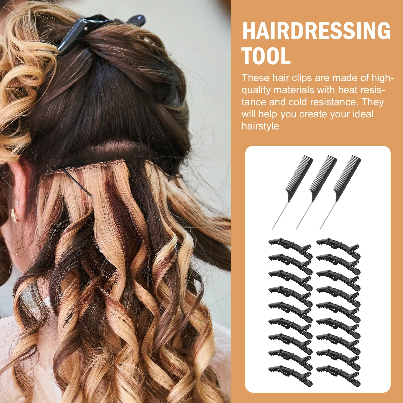 

Набор из 1 предмета: термостойкие и морозостойкие заколки для волос из АБС-пластика для укладки кудрявых волос, расческа-гребень, парикмахерский инструмент, портативный, легкий