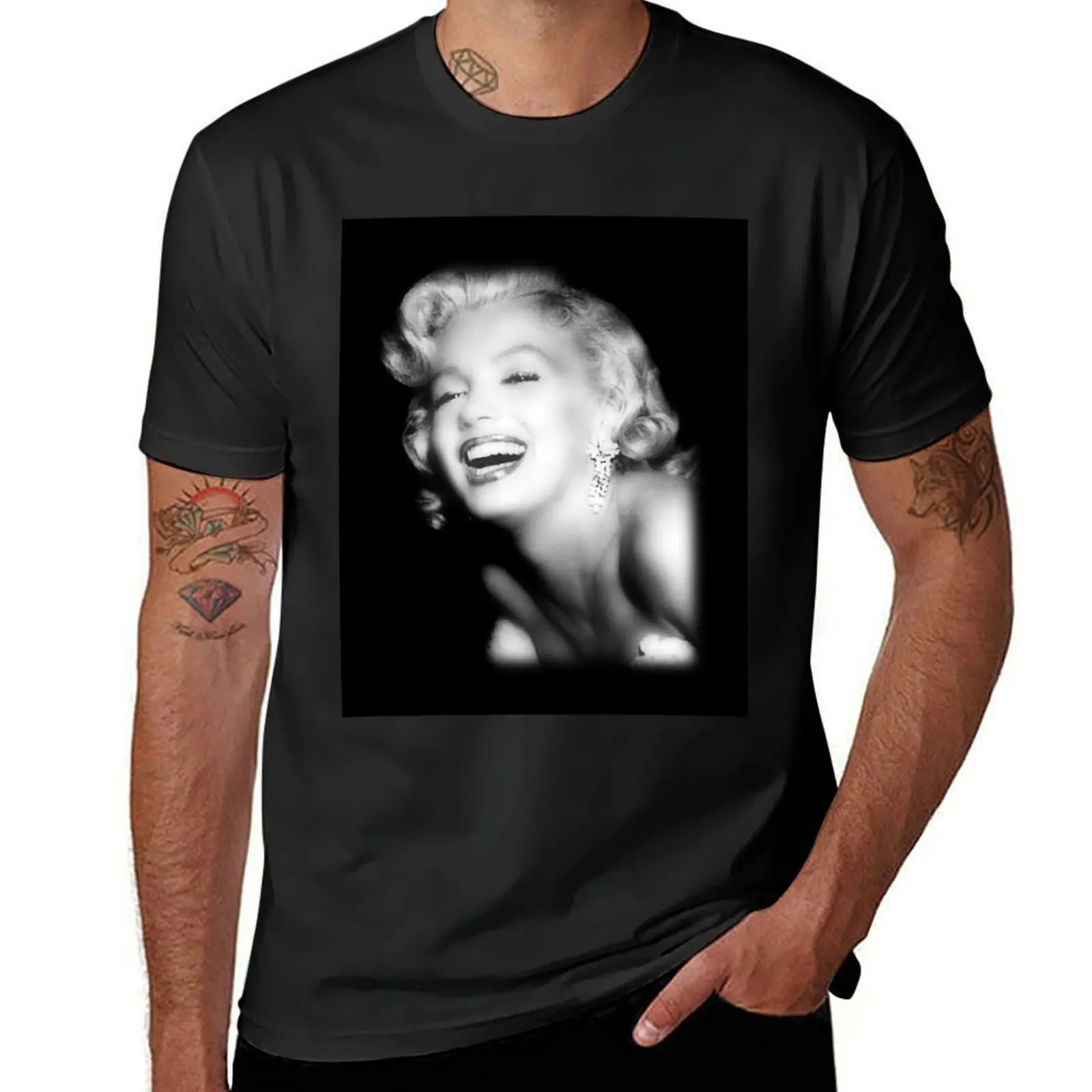 Marilyn monroe camiseta masculina, secagem rápida t-shirts, marilyn monroe