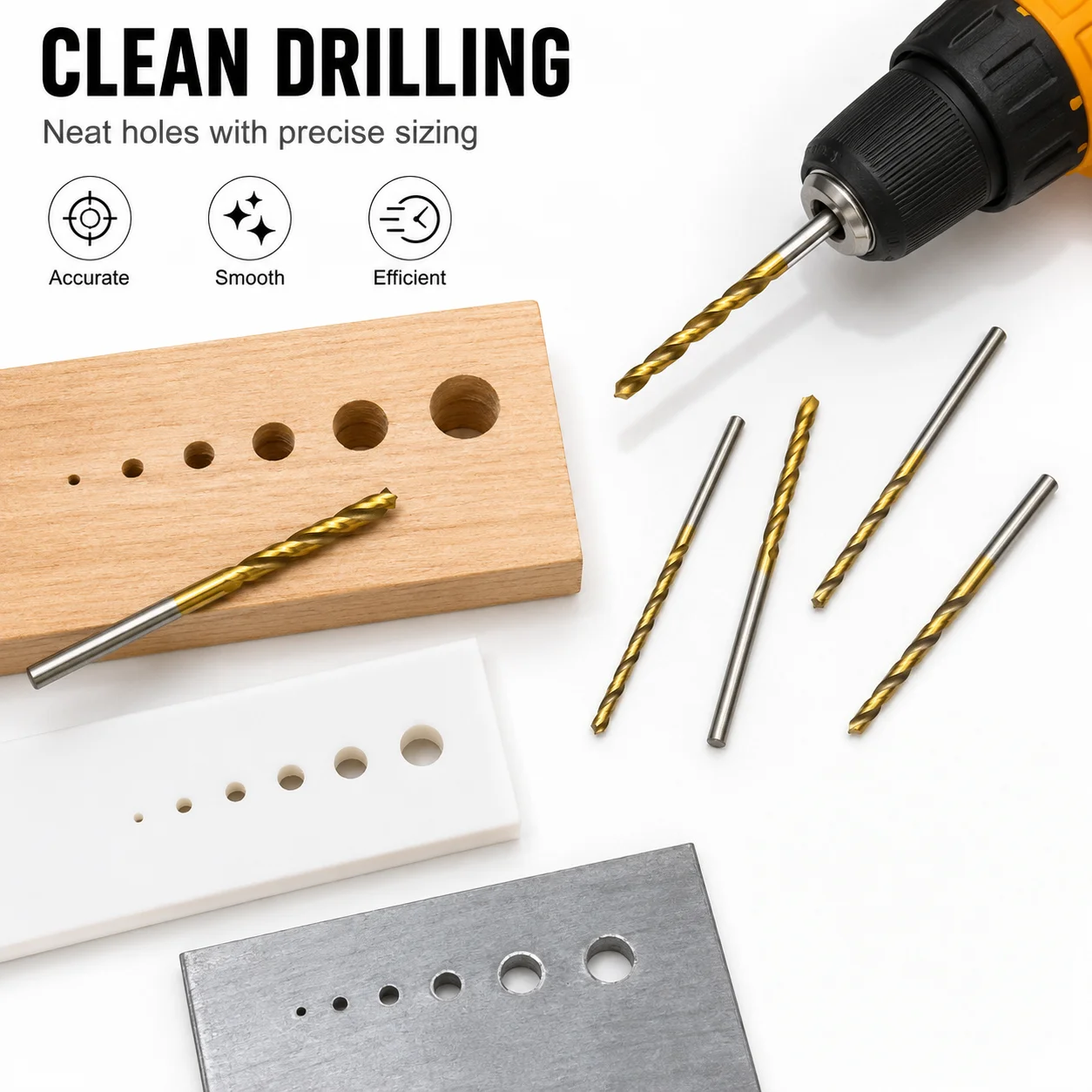 50Pcs Titanium Coated HSS Twist Drill Bits, 1mm-3mm Mini Micro Drill Bit Set, Round Shank for Soft Metal Wood Plastic Acrylic Re