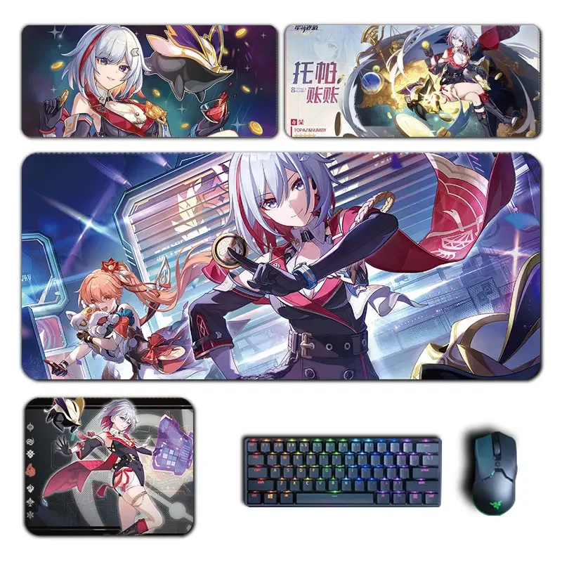 Topaz Numby Mouse Pad Honkai Star Rail Guinaifen Large Mousepad Computer Mouse Mat Keyboard Padding Gaming Accessories Desk Mat